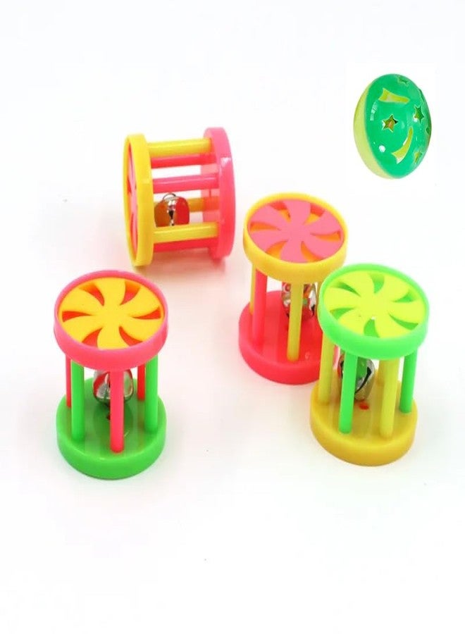 KittuPet مجموعة دوغ تراست من 4 كرات لعب للقطط مع جرس، كرة لعبة للقطط مع جرس، كرة لعبة بلاستيكية تفاعلية للقطط مع جرس للعب الداخلي وتدريب القطط الصغيرة، لون عشوائي - Image 4